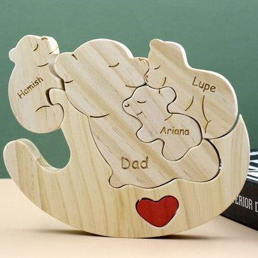 Personalized Single Parent Bear Carving