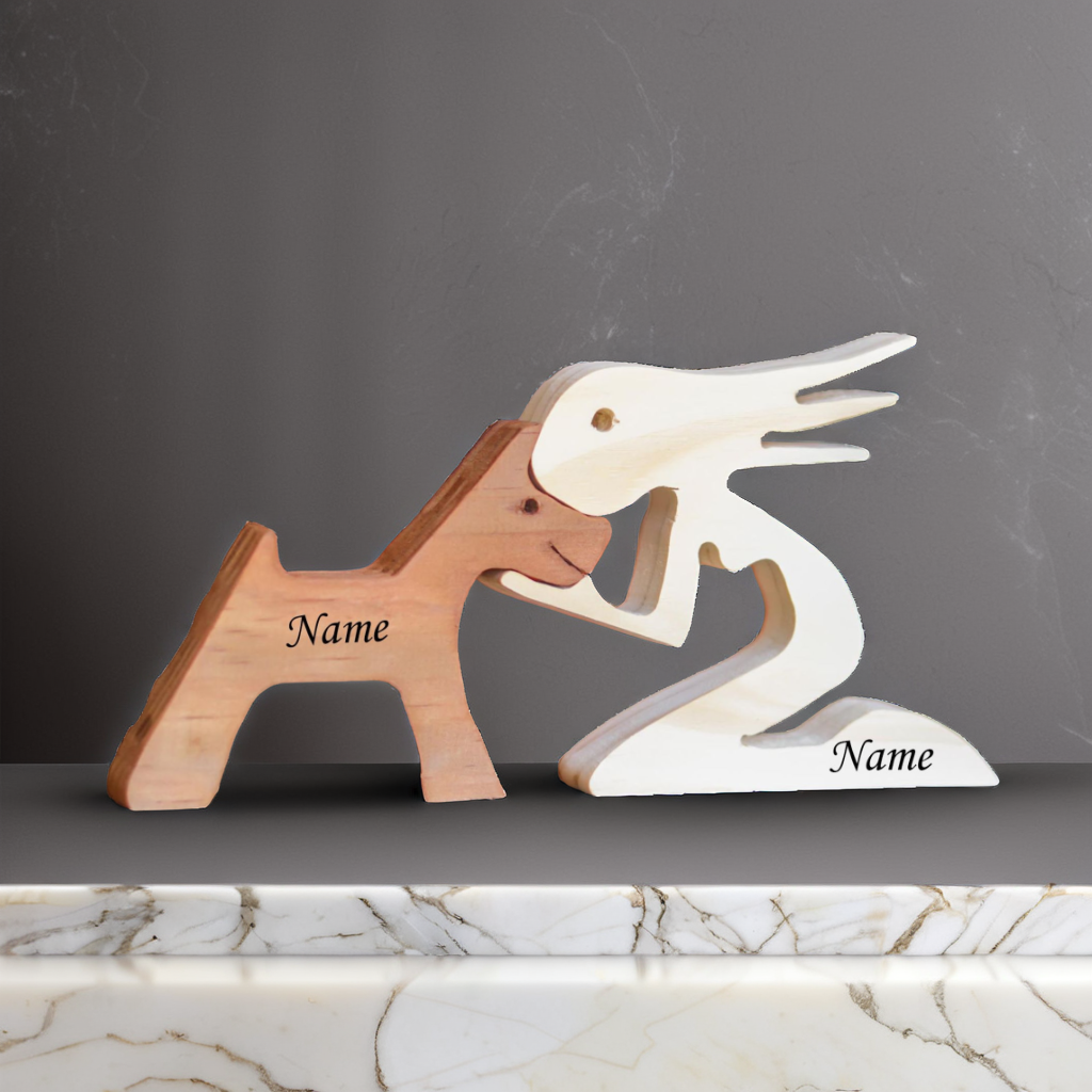 🔥35% OFF🔥 Personalized Wooden Human & Dog Carving Gift Set.