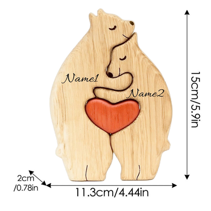 💥45% OFF💥  Personalized Bear Family Wooden Puzzle