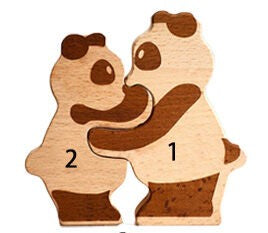 Personalized Panda Family Puzzle