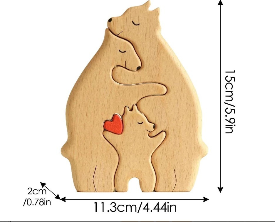 💥45% OFF💥  Personalized Bear Family Wooden Puzzle