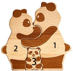 Personalized Panda Family Puzzle