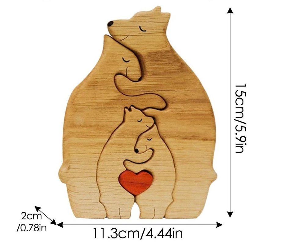 💥45% OFF💥  Personalized Bear Family Wooden Puzzle