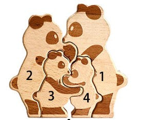 Personalized Panda Family Puzzle