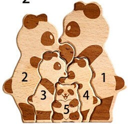 Personalized Panda Family Puzzle