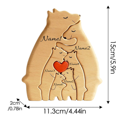 💥45% OFF💥  Personalized Bear Family Wooden Puzzle