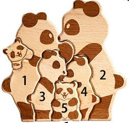 Personalized Panda Family Puzzle