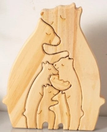 💥45% OFF💥  Personalized Bear Family Wooden Puzzle