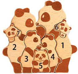 Personalized Panda Family Puzzle