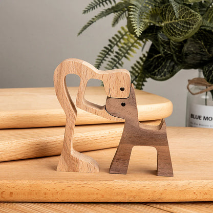 🔥35% OFF🔥 Personalized Wooden Human & Dog Carving Gift Set.