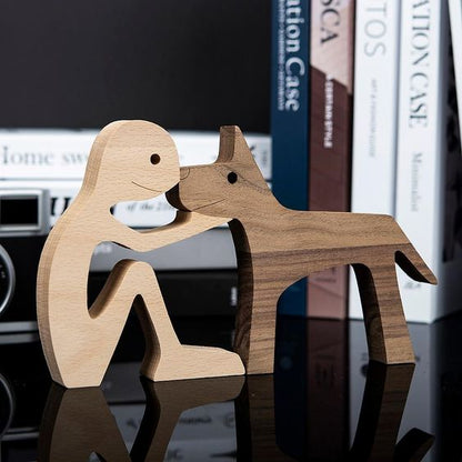 🔥35% OFF🔥 Personalized Wooden Human & Dog Carving Gift Set.