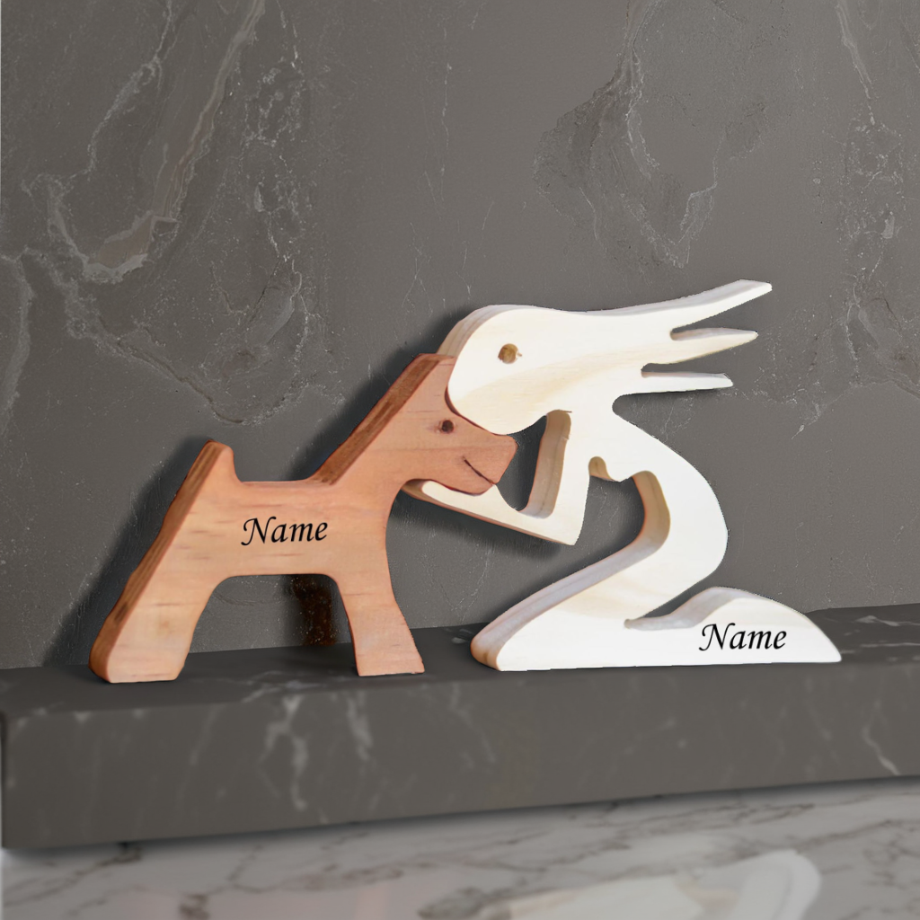 🔥35% OFF🔥 Personalized Wooden Human & Dog Carving Gift Set.