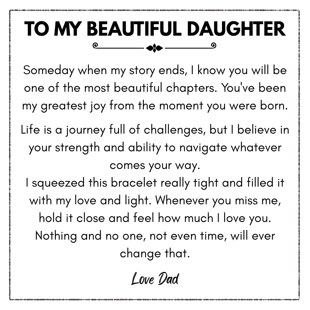 From Dad To  Daughter — Personalized Name Stainless Steel  Bracelet Gift Set