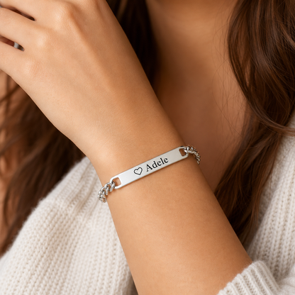 From Dad To  Daughter — Personalized Name Stainless Steel  Bracelet Gift Set