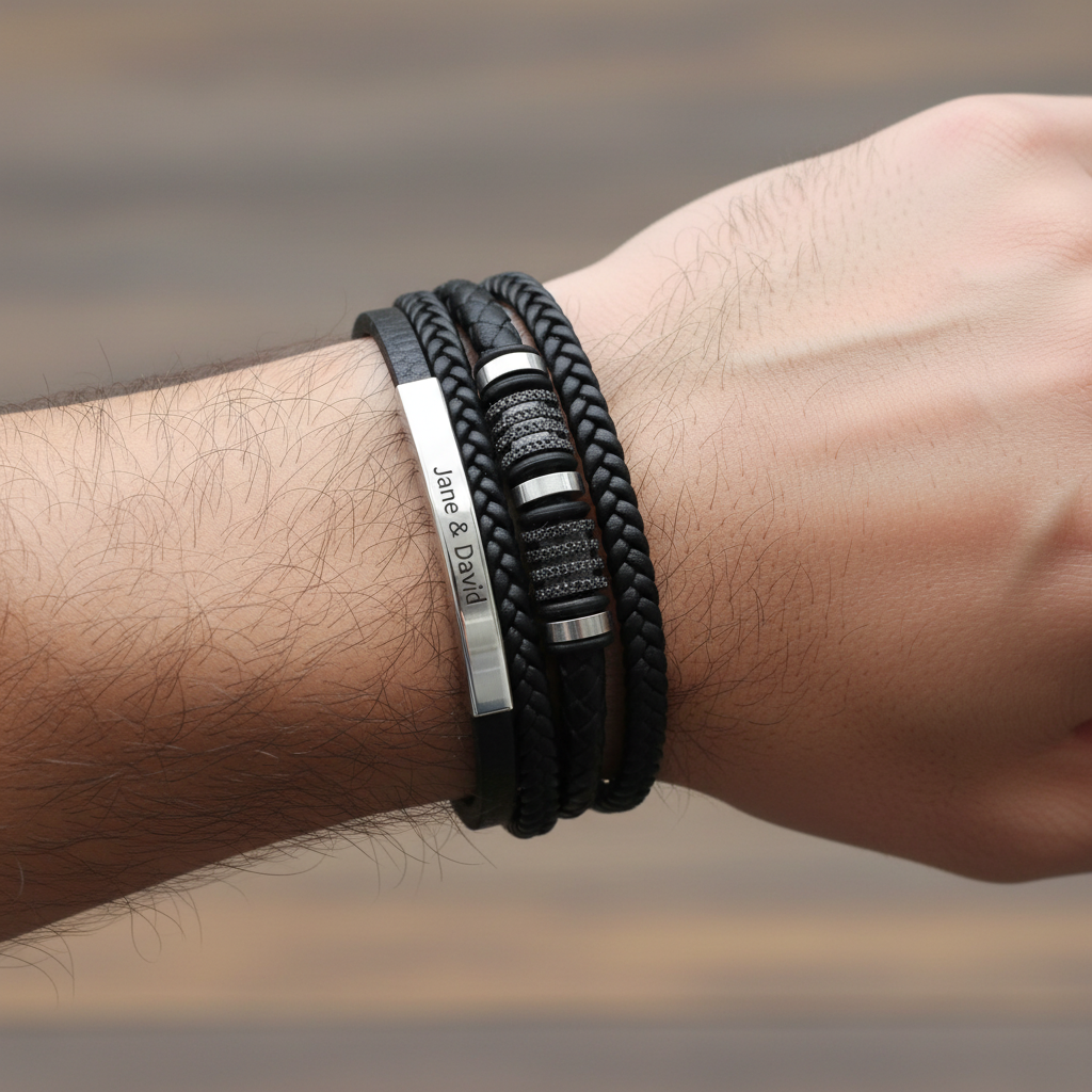To My Husband Personalized  Leather Bracelet - A Gift He Will Never Forget