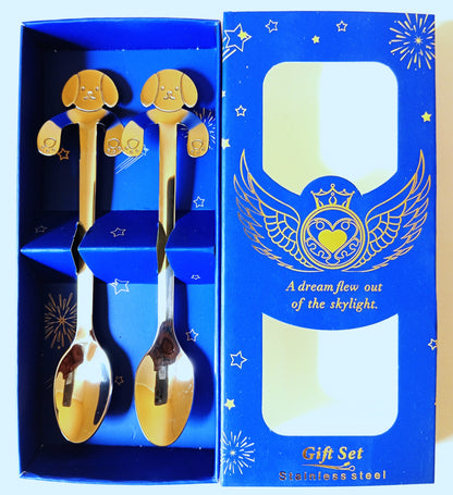 💥 20%OFF 💥2pcs Normal Size Dog shaped Teaspoons Gift Set