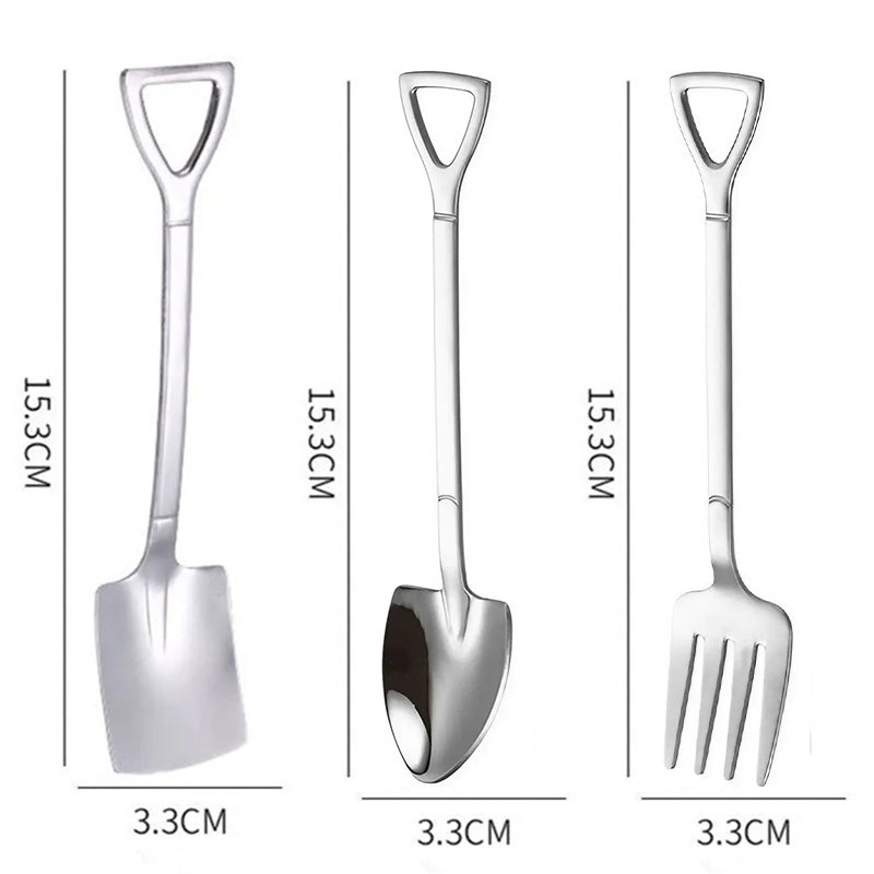 Normal Size Stainless Steel Shovel Dessert Spoon Sets