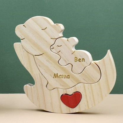 💥R190 OFF💥 Personalized Single Parent Bear Carving