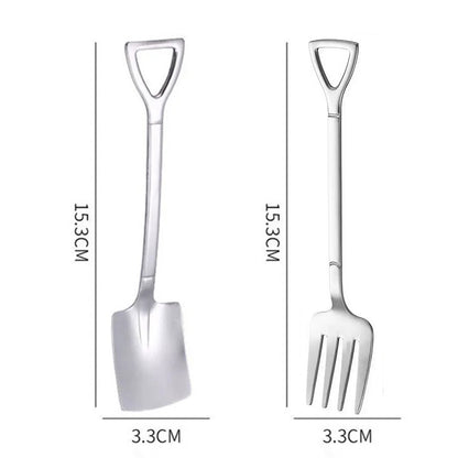 Normal Size Stainless Steel Shovel Dessert Spoon Sets