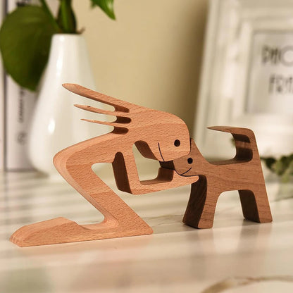 🔥35% OFF🔥 Personalized Wooden Human & Dog Carving Gift Set.