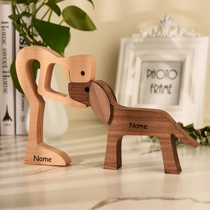 🔥35% OFF🔥 Personalized Wooden Human & Dog Carving Gift Set.