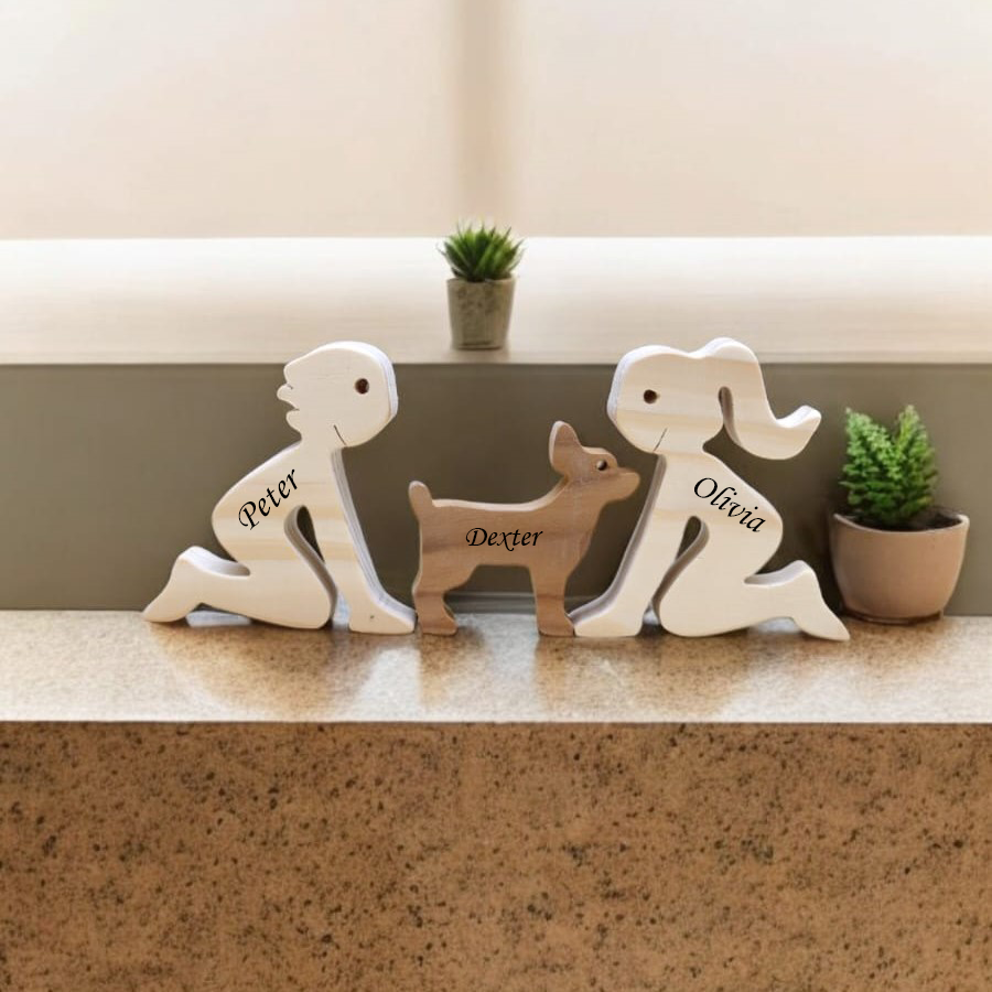 🔥35% OFF🔥 Personalized Wooden Human & Dog Carving Gift Set.