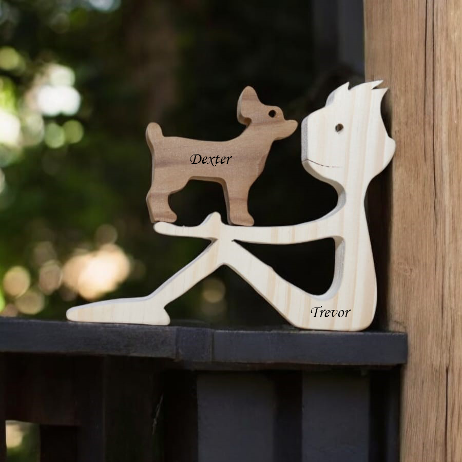 🔥35% OFF🔥 Personalized Wooden Human & Dog Carving Gift Set.