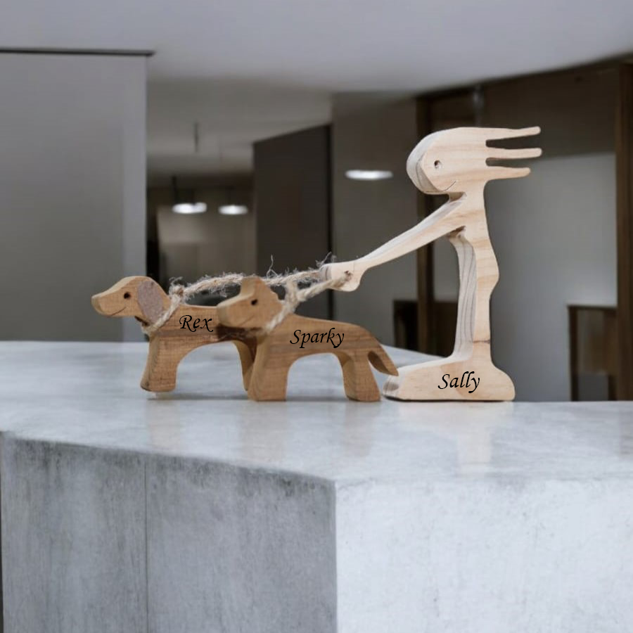 🔥35% OFF🔥 Personalized Wooden Human & Dog Carving Gift Set.