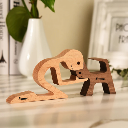 🔥35% OFF🔥 Personalized Wooden Human & Dog Carving Gift Set.