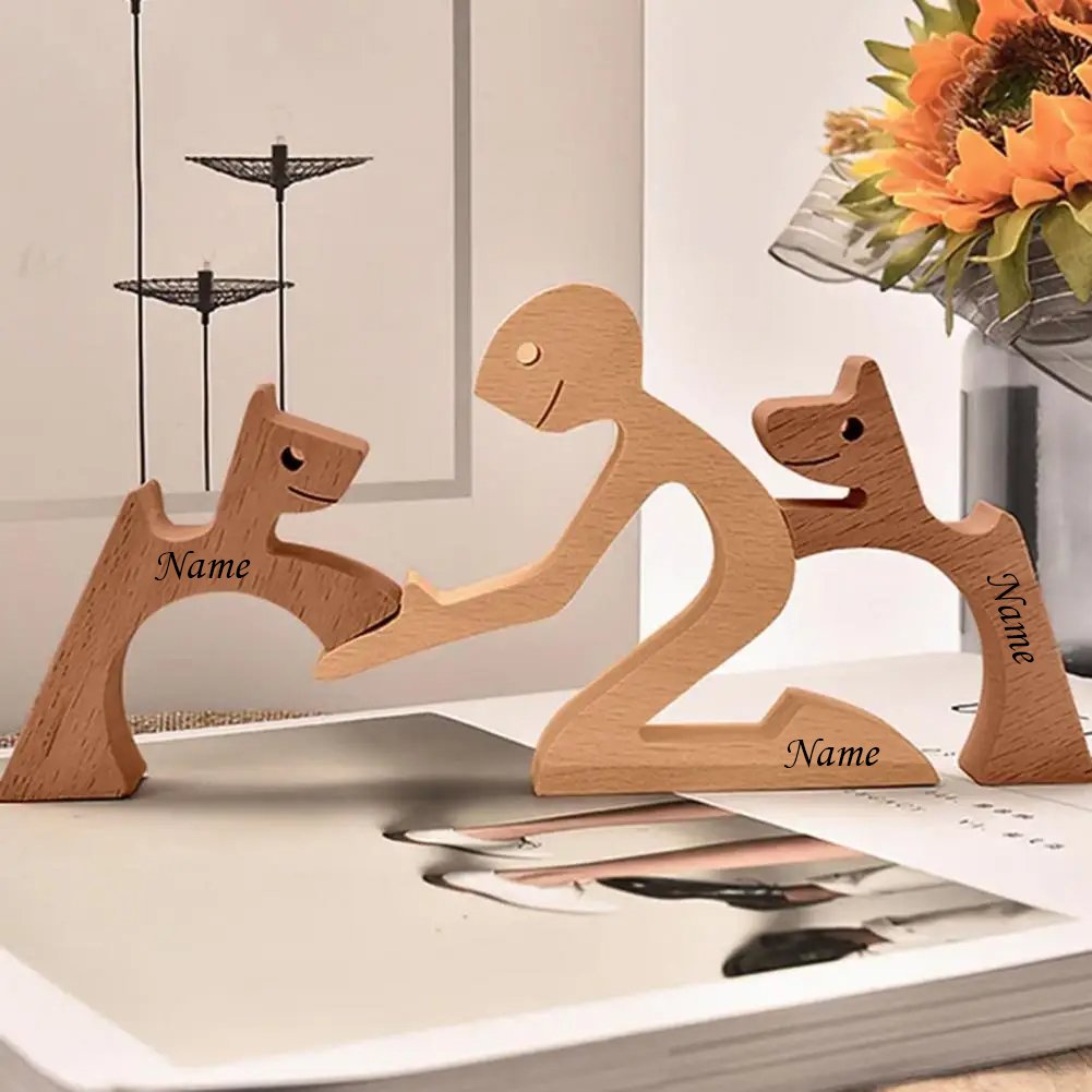 🔥35% OFF🔥 Personalized Wooden Human & Dog Carving Gift Set.