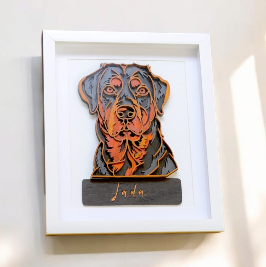 Personalised Dog Laser-Cut Portrait