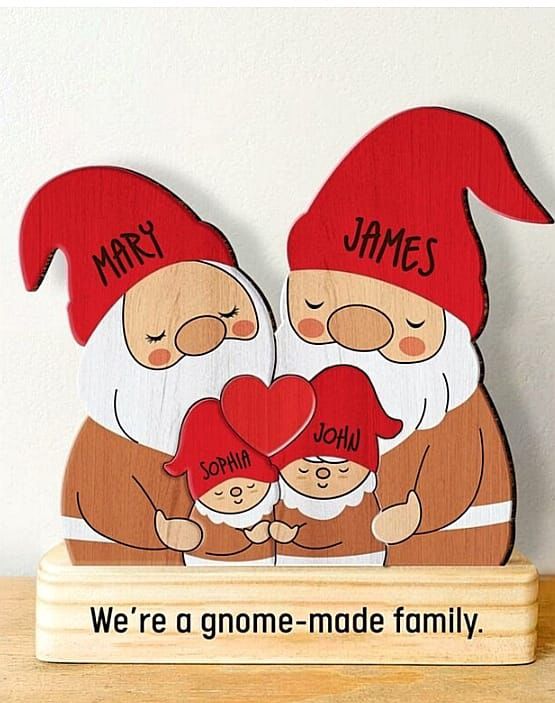 Personalized Wooden Santa Family Puzzle Cute Gift For Christmas