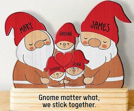 Personalized Wooden Santa Family Puzzle Cute Gift For Christmas