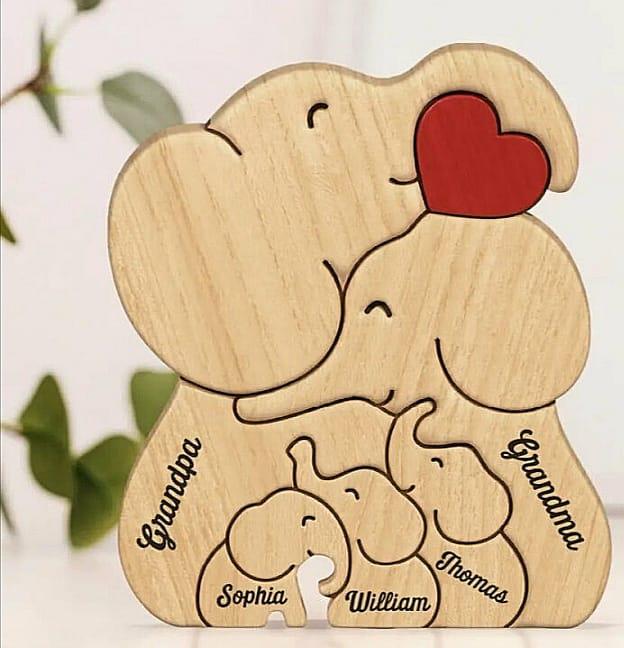 Elephants Family Puzzle Type 2