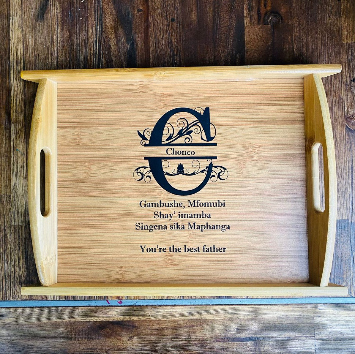 Personalized Bamboo tray