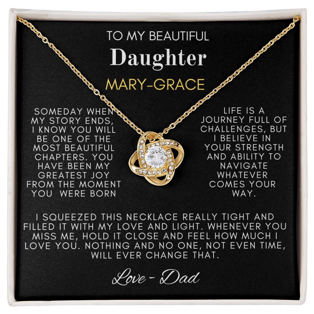 To My Beautiful Daughter Love Knot Necklace
