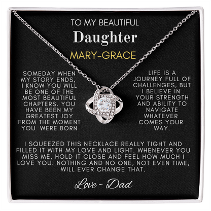 To My Beautiful Daughter Love Knot Necklace