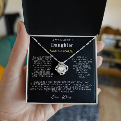 To My Beautiful Daughter Love Knot Necklace