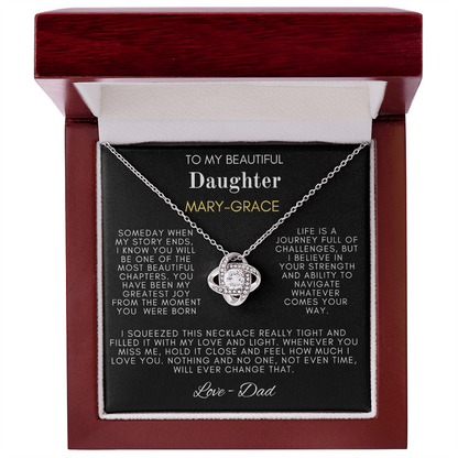 To My Beautiful Daughter Love Knot Necklace