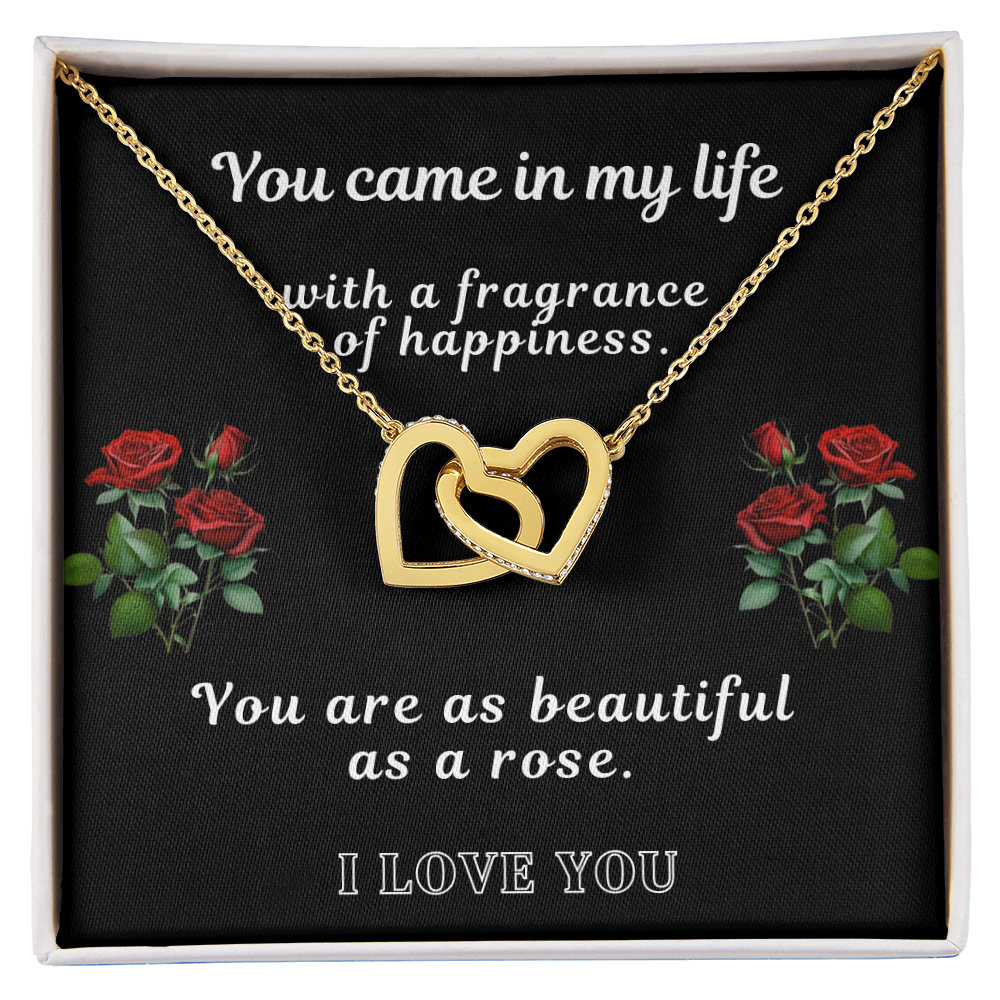 Beautiful As A Rose - Interlocking Hearts Necklace