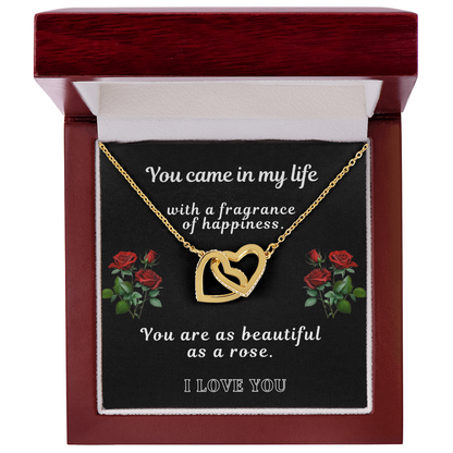 Beautiful As A Rose - Interlocking Hearts Necklace